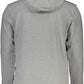 Chic Gray Hooded Cotton Sweatshirt