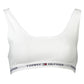 Chic White Sports Bra with Contrast Details