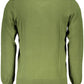 Elegant Green V-Neck Long Sleeve Polo Shirt