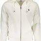 White Zip-Up Hooded Sweatshirt with Embroidery