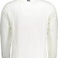 Chic White Cotton Zip Sweater with Embroidery