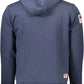 Chic Blue Hooded Sweatshirt with Embroidery Detail