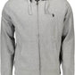 Elegant Gray Cotton Hooded Zip Sweater