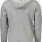 Elegant Gray Cotton Hooded Zip Sweater