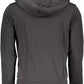 Chic Black Hooded Zip-Up Cotton Sweatshirt