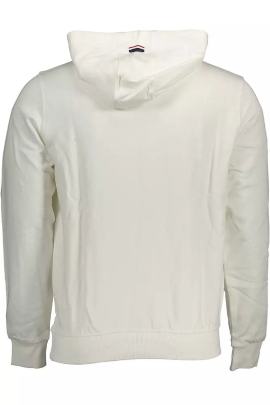 Chic White Cotton Hooded Sweatshirt