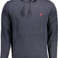 Classic Blue Hooded Sweatshirt with Central Pocket and Logo