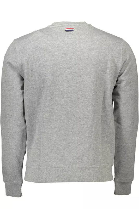 Classic Gray Cotton Sweatshirt with Embroidered Logo