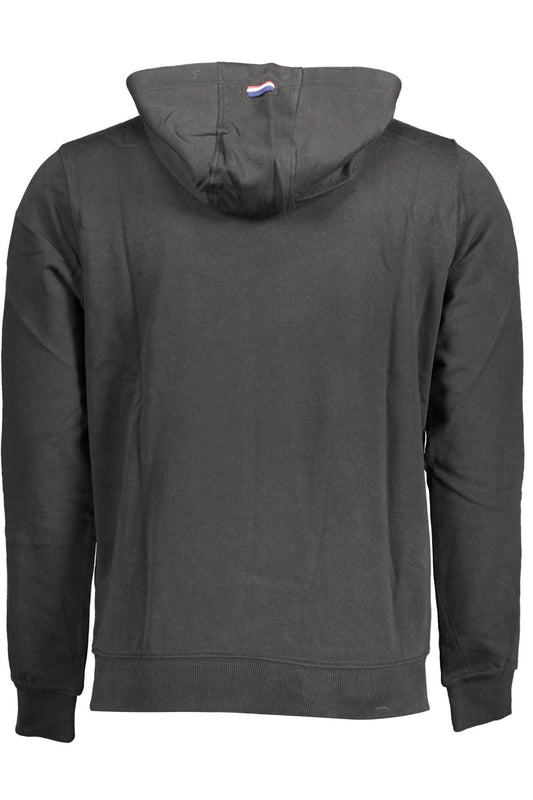 Classic Black Cotton Hooded Sweatshirt with Logo
