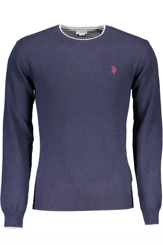 Classic Blue Wool-Blend Slim Sweater