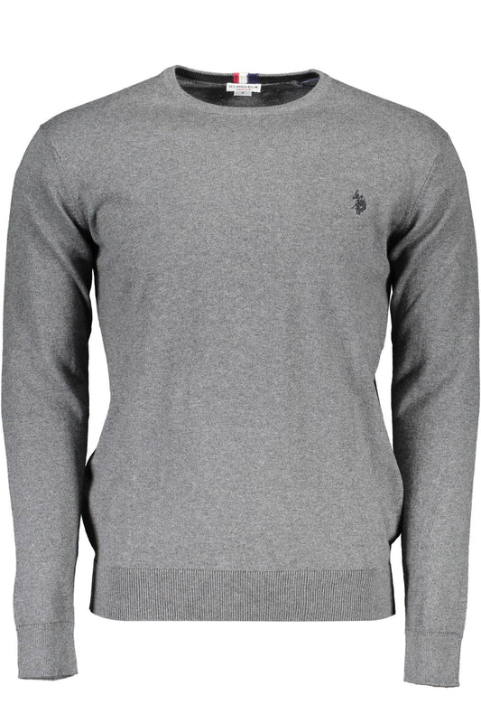 Timeless Gray Cotton Sweater with Classic Logo