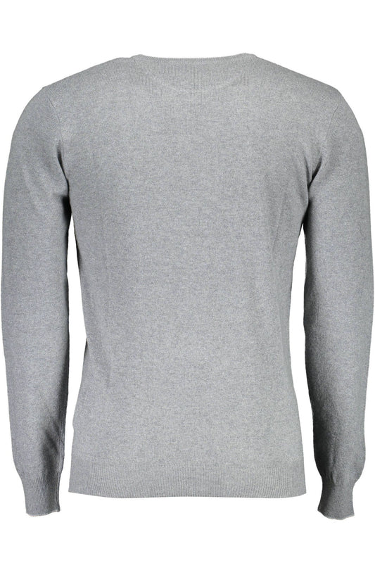 Elegant Slim Wool Sweater with Contrasting Details
