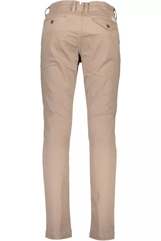 Chic Beige Cotton Stretch Trousers