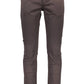 Elegant Brown Cotton Trousers with Logo Detail