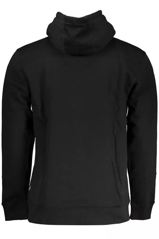 Elegant Long-Sleeved Hooded Sweatshirt in Black