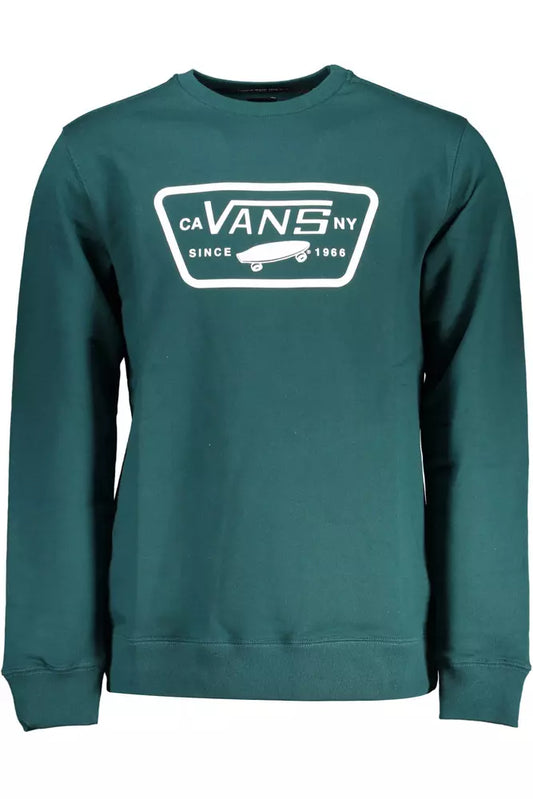 Green Logo Print Round Neck Sweatshirt