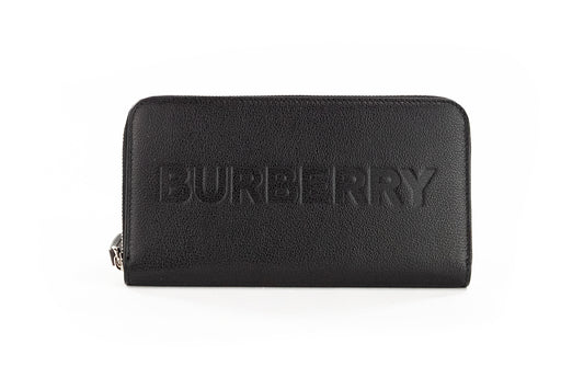 Elmore Black Embossed Logo Leather Continental Clutch Wallet