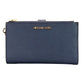 Jet Set Travel Navy Saffiano Leather Large Double Zip Wrist Wallet