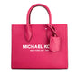 Mirella Small Hot Pink Leather Top Zip Shopper Tote Crossbody Bag