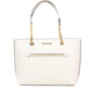 Jet Set Medium Cream Leather Front Pocket Zip Chain Tote Bag Purse