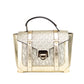 Manhattan Medium Pale Gold Leather Top Handle Satchel Bag Purse