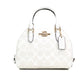 Sydney Small Chalk White Signature Coated Canvas Satchel Handbag