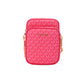Electric Pink PVC Flight Leather North South Chain Crossbody Bag